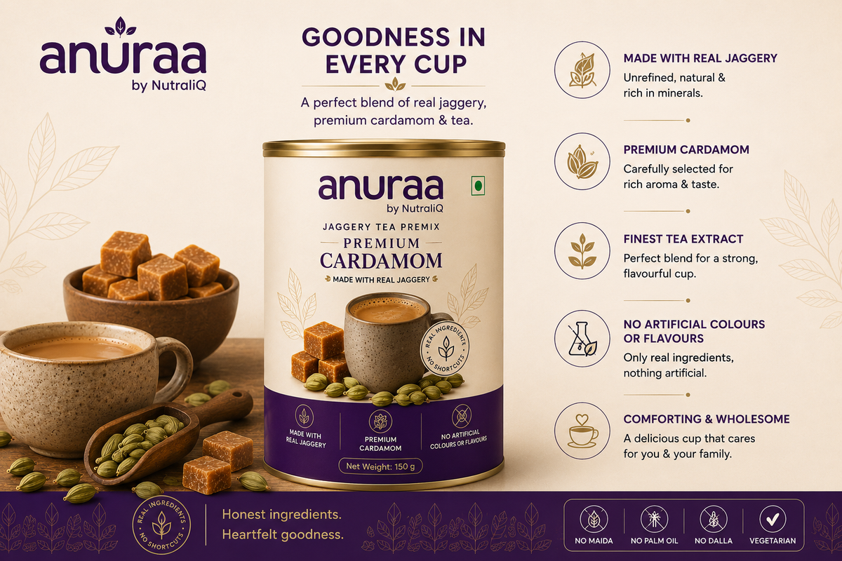 Jaggery Tea Premix — Premium Cardamom